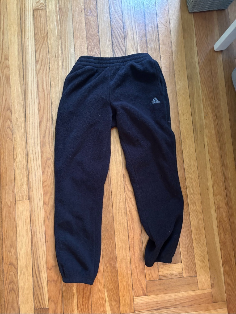 adidas Kids Black Fleece Joggers with Logo